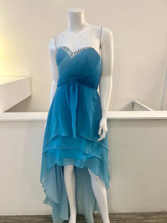 Early 2000s Vintage H2O Mermaid Style Homecoming Dress | Aquamarine Blue | Size 4