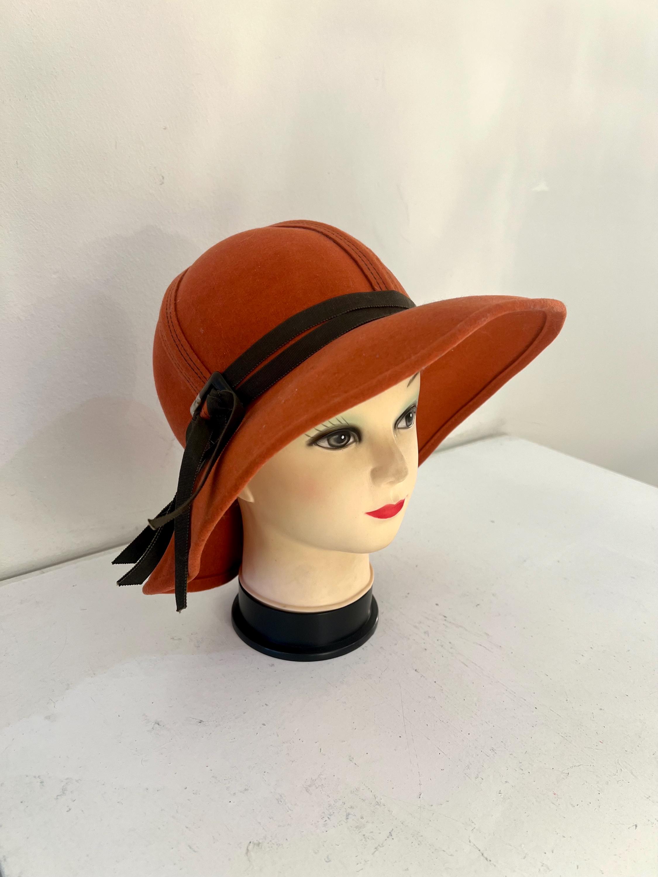 Womens Rust Orange Felt Hat - Etsy