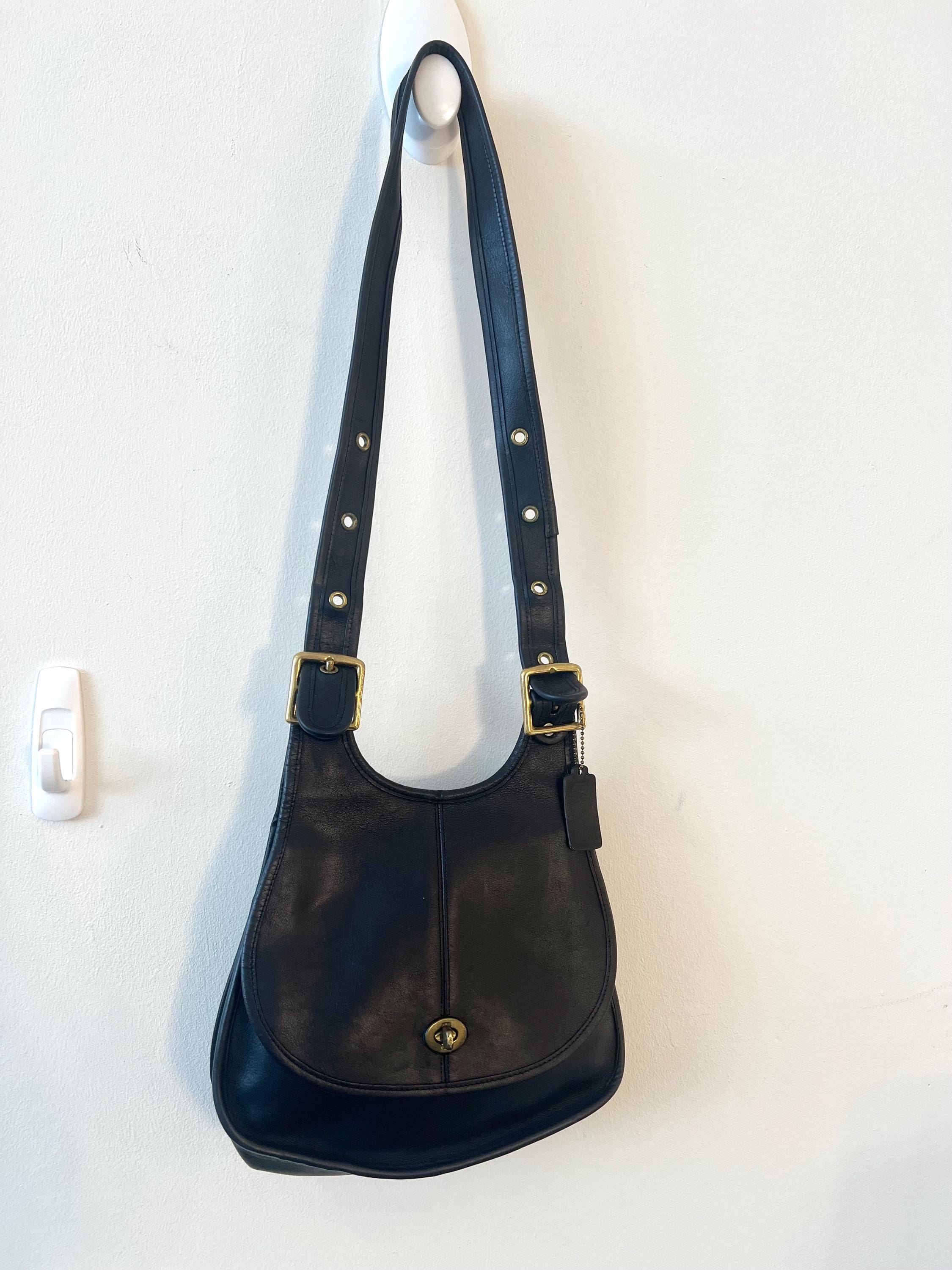 1970s Vintage Coach Black Leather Crossbody Crescent Bag - Etsy