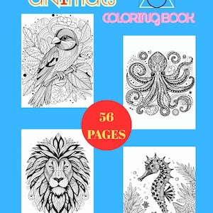Geometric Animals Coloring Book: Printable Art Therapy (PDF)