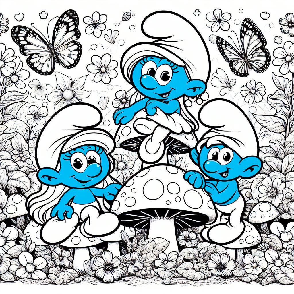 Stunning Smurf Coloring Book Artwork Photography Stunning Smurf Coloring Book Artwork Photography