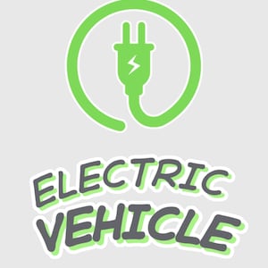 EV Charging Station Sign: Green Plug Electric Vehicle Sticker (Digital Download A4 Printable)