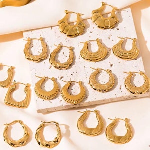 Gold & Silver Hoop Earrings Set with Unique Textured Designs, Statement Jewelry for Effortless Style, Perfect for Everyday special Occasions