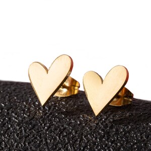 Minimalist Heart-Shaped Stud Earrings, Modern Love-Inspired Jewelry, In Gold, Silver, Black, and Rose Gold, Perfect for wedding wear