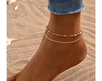 Dainty Ball Chain Anklet,2mm Ball Chain,18k Gold Stainless