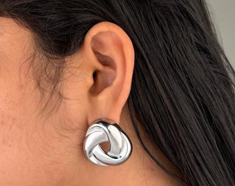 Silver Knot Stud Earrings | Sterling Silver Love Knot Earrings | Dainty Minimalist Studs | Classic Knot Jewelry | Meaningful Gift for Her