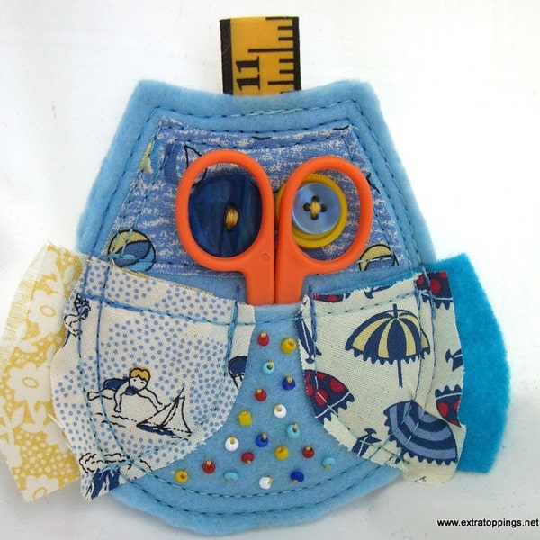 she mends seashells by the seashore - sandy the owl - mending kit -  gift for birthday, get well soon, congrats, or just because