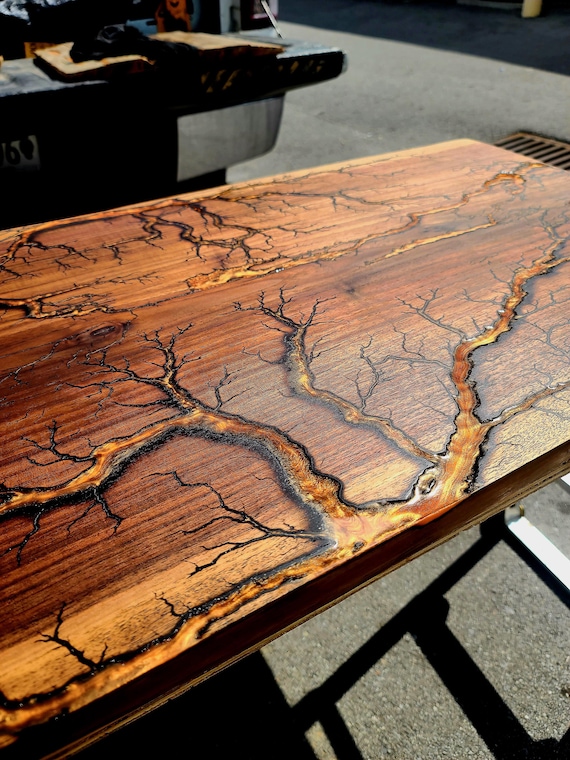 Live edge, fractal burnt, epoxy coffee table