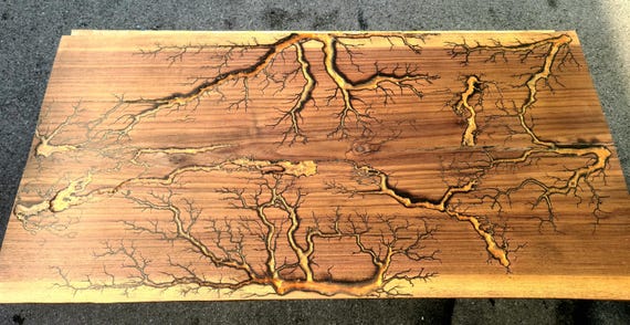Live edge, fractal burnt, epoxy coffee table