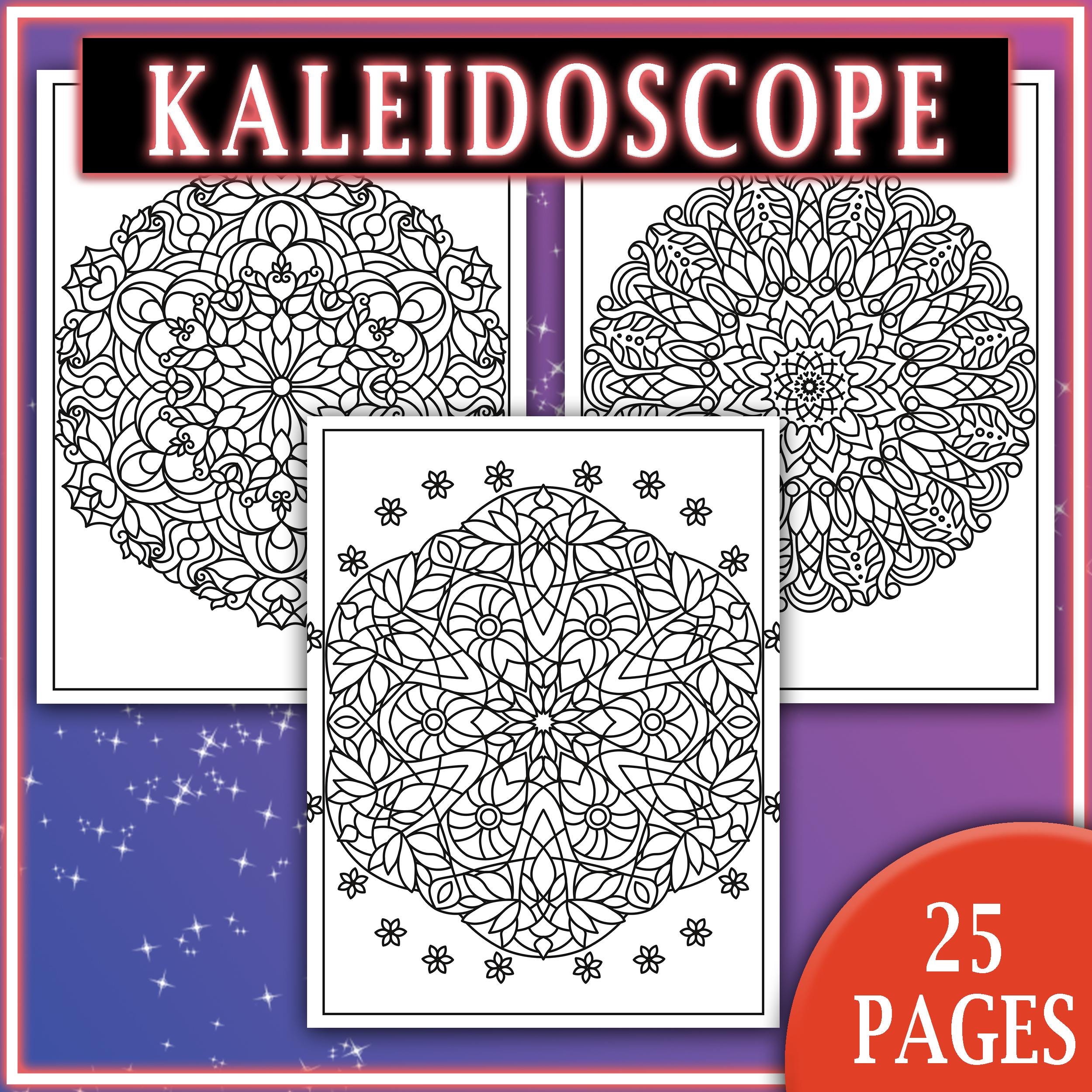 Floral Kaleidoscope Coloring Pages for Adults. Printable Relaxing ...
