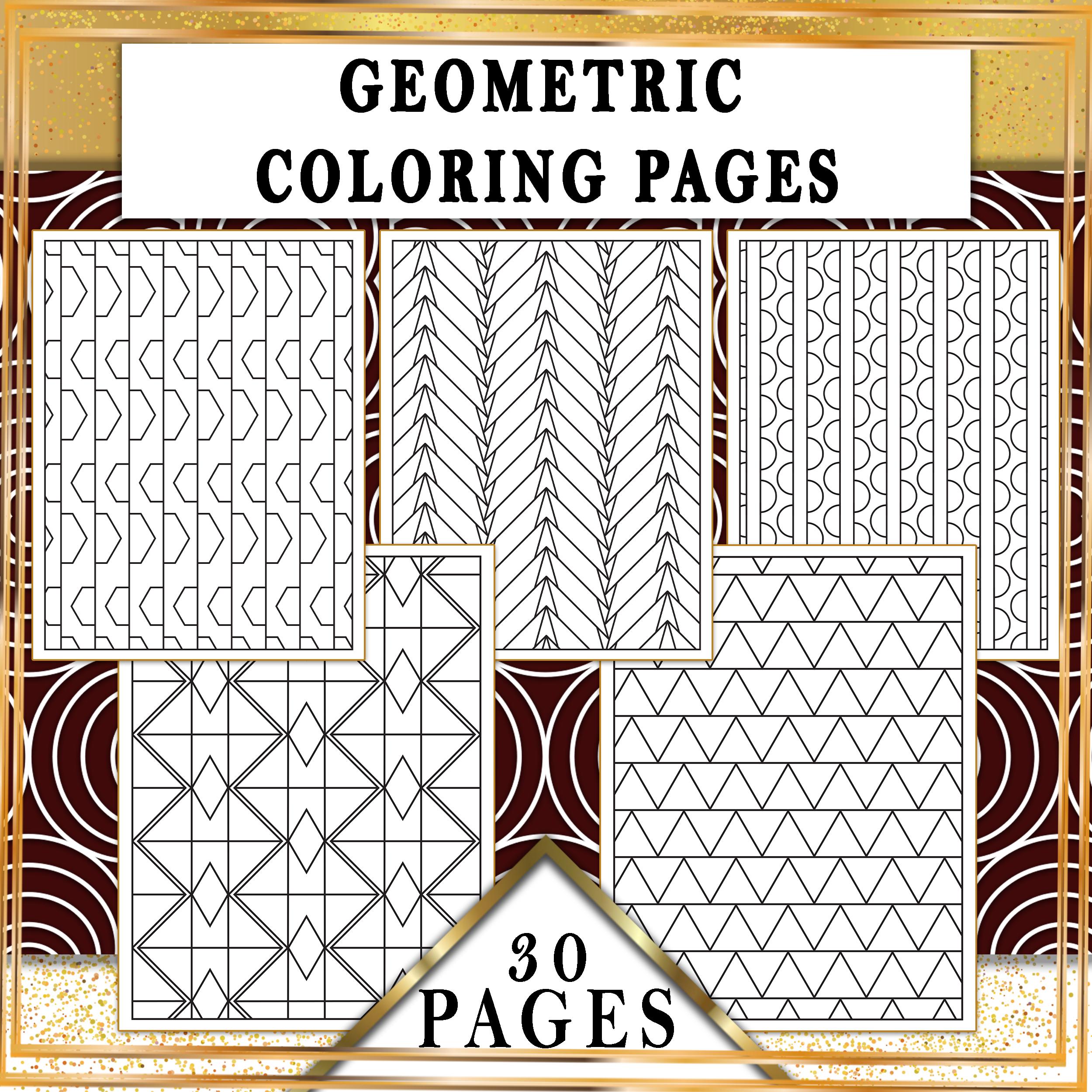 30 Geometric Coloring Pages for Adults. Abstract Pattern Digital ...