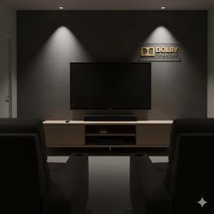 3D Dolby Atmos Sign: Black & Clear Acrylic Home Theater Decor image 4