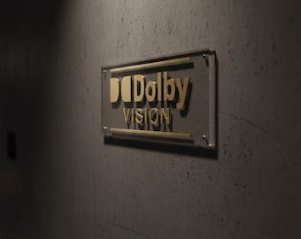 Dolby Vision Atmos Acrylic Sign: Home Theater Decor