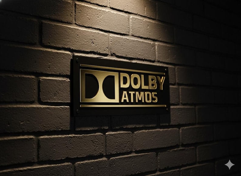 Placa Dolby Atmos: Decoração 3D para Home Theater, Plexiglass Transparente e Preto - Cinema imagem 4