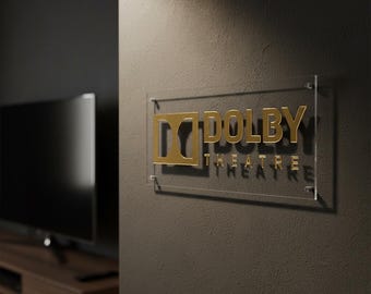 3D Dolby Atmos Sign: Home Theater Decor, Clear & Black Plexiglass