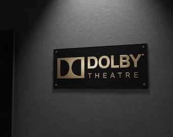 3D Dolby Atmos Sign: Black & Clear Acrylic Home Theater Decor