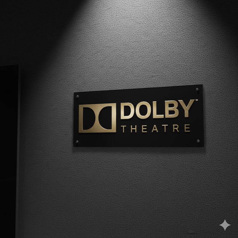 3D Dolby Atmos Sign: Black & Clear Acrylic Home Theater Decor image 1