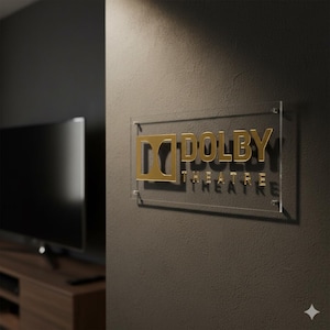 3D Dolby Atmos Sign: Black & Clear Acrylic Home Theater Decor image 3