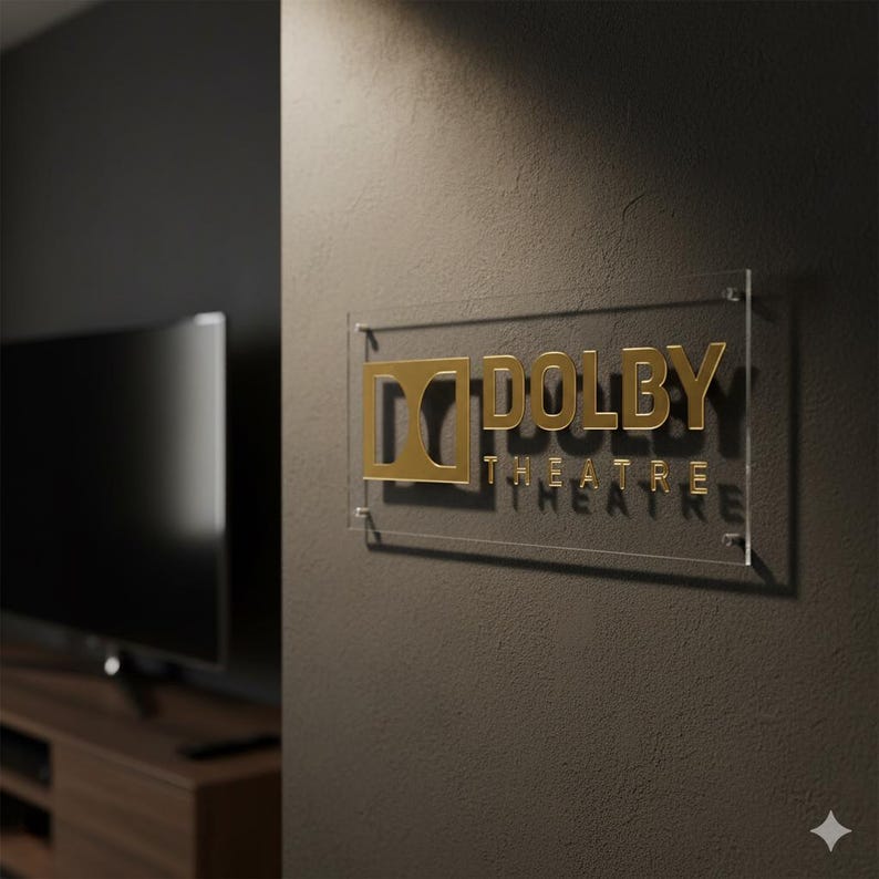 3D Dolby Atmos Sign: Black & Clear Acrylic Home Theater Decor image 3