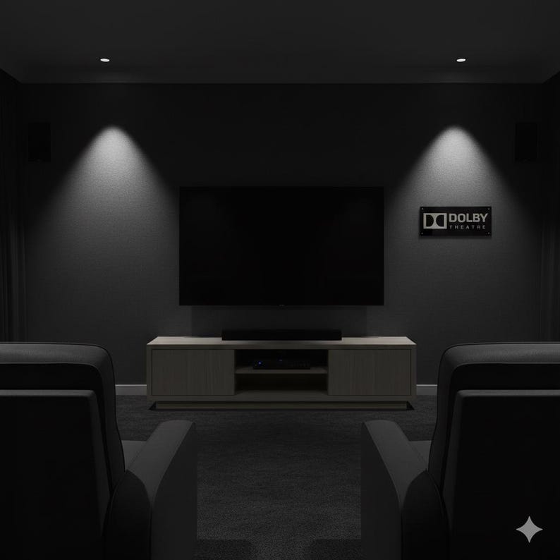 3D Dolby Atmos Sign: Black & Clear Acrylic Home Theater Decor image 7