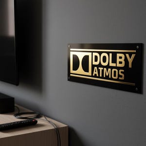 Placa Dolby Atmos: Decoração 3D para Home Theater, Plexiglass Transparente e Preto - Cinema imagem 3