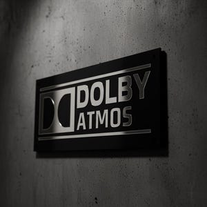 Placa Dolby Atmos: Decoração 3D para Home Theater, Plexiglass Transparente e Preto - Cinema SILVER