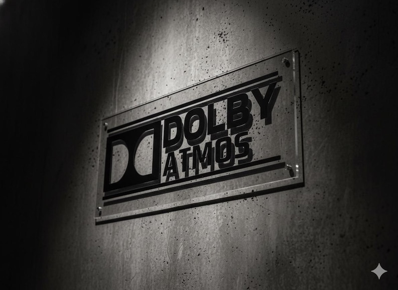 Placa Dolby Atmos: Decoração 3D para Home Theater, Plexiglass Transparente e Preto - Cinema imagem 7