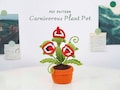 Carnivorous Plant Pot Crochet Pattern, Halloween Pot Crochet Pattern, DIY Crochet Halloween Decor, Flower Pot Pattern PDF, PDF Pattern