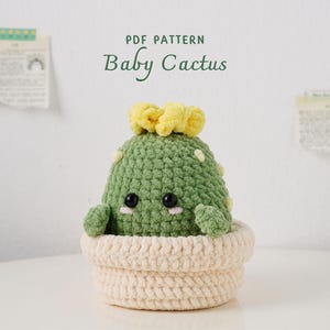 Baby Cactus Crochet Pattern, Amigurumi Plant Pattern, Crochet Home Decor, Digital PDF Pattern, Cute Crochet Plants
