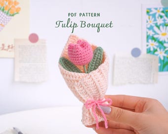 Tulip Bouquet Crochet Pattern, Flower Bouquet Crochet Pattern, Crochet Home Decor, Digital PDF Pattern