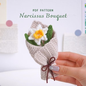 Narcissus Bouquet Crochet Pattern, Flower Bouquet Crochet Pattern, Crochet Home Decor, Digital PDF Pattern