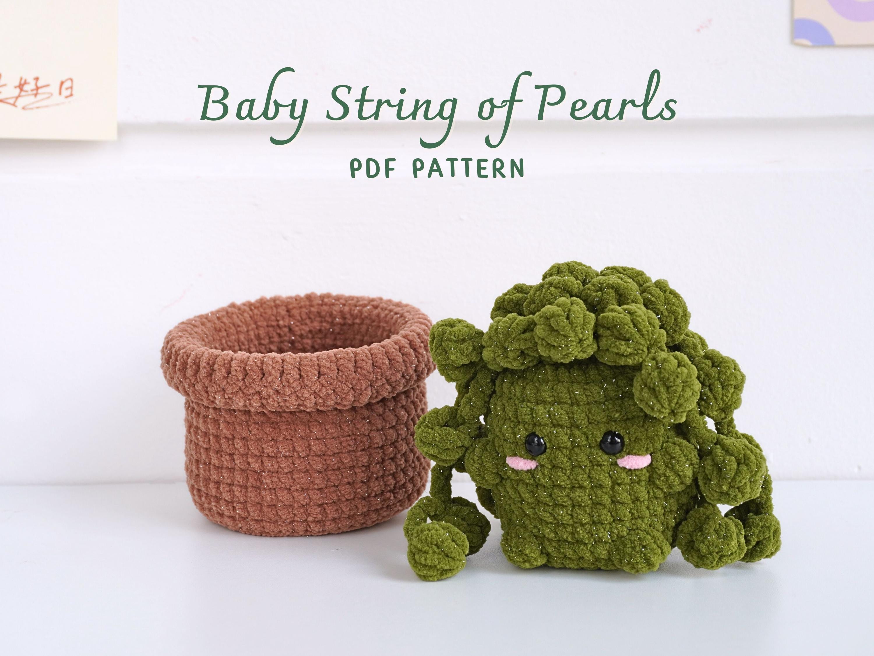 30 String of Pearls Crochet Patterns for Hanging Plants, Mini Pots, and Car Charms 22 Baby String Pearls Amigurumi Plant Crochet Pattern