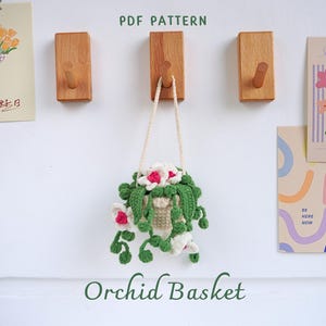 Orchid Basket Crochet Pattern, Car Hanging Crochet Pattern, Flower Crochet Pattern, Orchid Basket Pattern