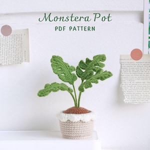 Monstera Pot Crochet Pattern, Plant Pot Crochet Pattern, Crochet Home Decor, Digital PDF Pattern