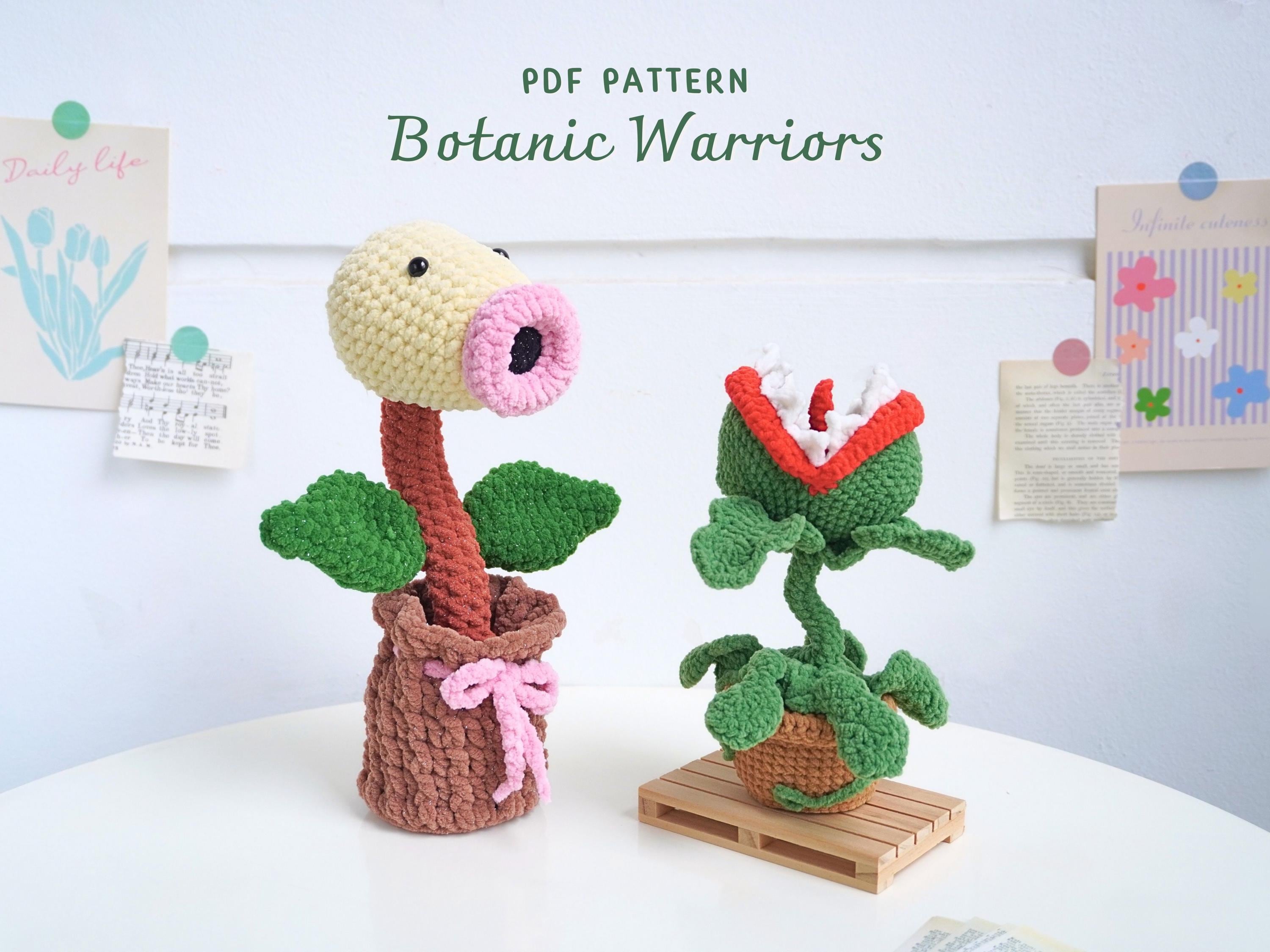 Botanic Warriors Crochet Patterns Bundle | Pea Blaster Pattern, Carnivorous Plant Pattern, Amigurumi Plant Pattern, Digital PDF Pattern