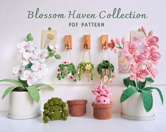 Blossom Haven Collection Crochet Patterns, Flower Crochet Patterns, Crochet Flower Gift, Orchid Crochet Pattern, Baby String Pearls Pattern