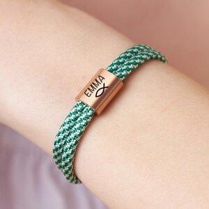 Communion bracelet・Baptism bracelet with personalized engraving・Gift for godparents Children・Baptism・Confirmation・Sailing rope・Confirmation