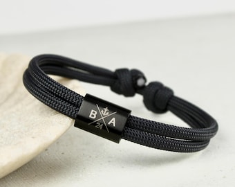 Personalized bracelet・Engraved bracelet・For men and women・Partner bracelet・Men's bracelet・Women's bracelet・Sail rope bracelet・Gift for boyfriend