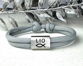 Baptism bracelet with name and fish・Communion・Birthday・Back to school・Confirmation・Children's bracelet・Sailing rope bracelet