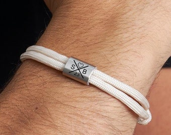 Partnerarmband, Personalisiertes Armband mit Initialen Gravur, Pärchenarmband, Geschenk für Sie, Geburtstagsgeschenk Männer, Gravurarmband