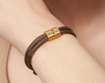 Valentine's Day gift ideas・Engraved bracelet for men and women・Partner bracelet・Men bracelet・Father's Day・Sailing rope bracelet・Anniversary