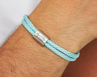 Initials engraving Armand - partner bracelet - family bracelet with desired engraving made of sailing rope - Christmas gift - Valentine's Day - couple bracelet