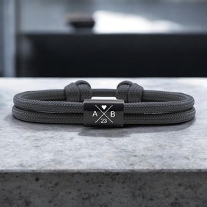 Kerstcadeau voor koppels・Partnerarmband met gravure・Partnersieraden・Vriendschapsarmband・Zeiltouwarmband・Herenarmband・Damesarmband