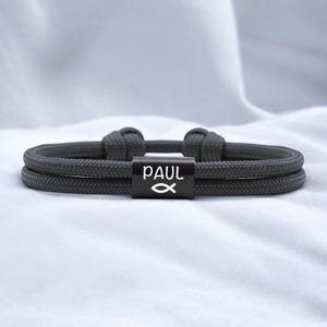 Communion bracelet・Baptism bracelet with personalized engraving・Gift for godparents Children・Baptism・Confirmation・Sailing rope・Confirmation