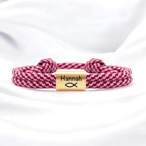 Communion bracelet・Baptism bracelet with personalized engraving・Gift for godparents Children・Baptism・Confirmation・Sailing rope・Confirmation