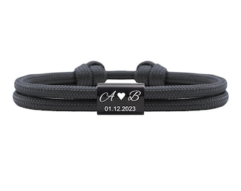 Partnerarmband - Gravur Armband - Personalisierte Partnergeschenke - Liebesarmband - Geschenk zur Verlobung - Herrenarmband - Damenarmband