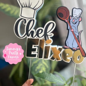 Ratatouille Cake Topper, Remy cake topper, chef Cake topper.