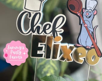Ratatouille Cake Topper, Remy cake topper, chef Cake topper.