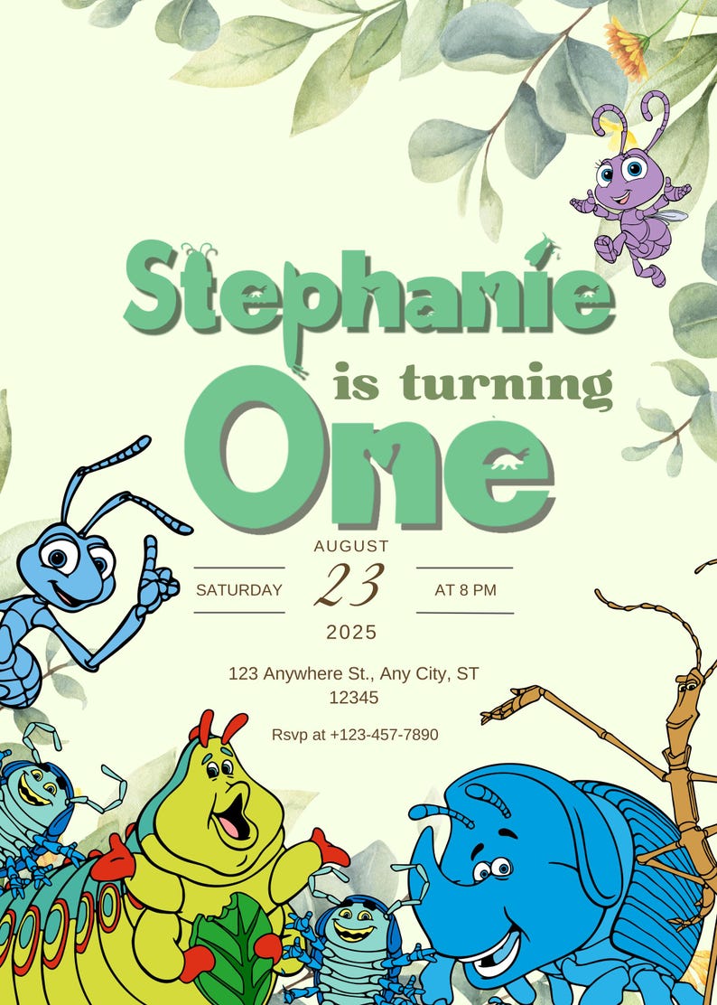 A Bugs Life Invitation A Bugs Life Birthday Invitation Bugs Life Invite ...