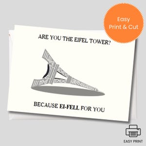 Tarjeta de Eifel For You, tarjeta divertida, frase para ligar, tarjeta Rizz, Torre Eifel, tarjeta de París, tarjeta de cumpleaños, tarjeta de felicitación, tarjeta de San Valentín para amantes